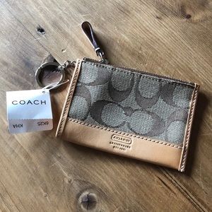 New coach coin purse/mini wallet with keychain